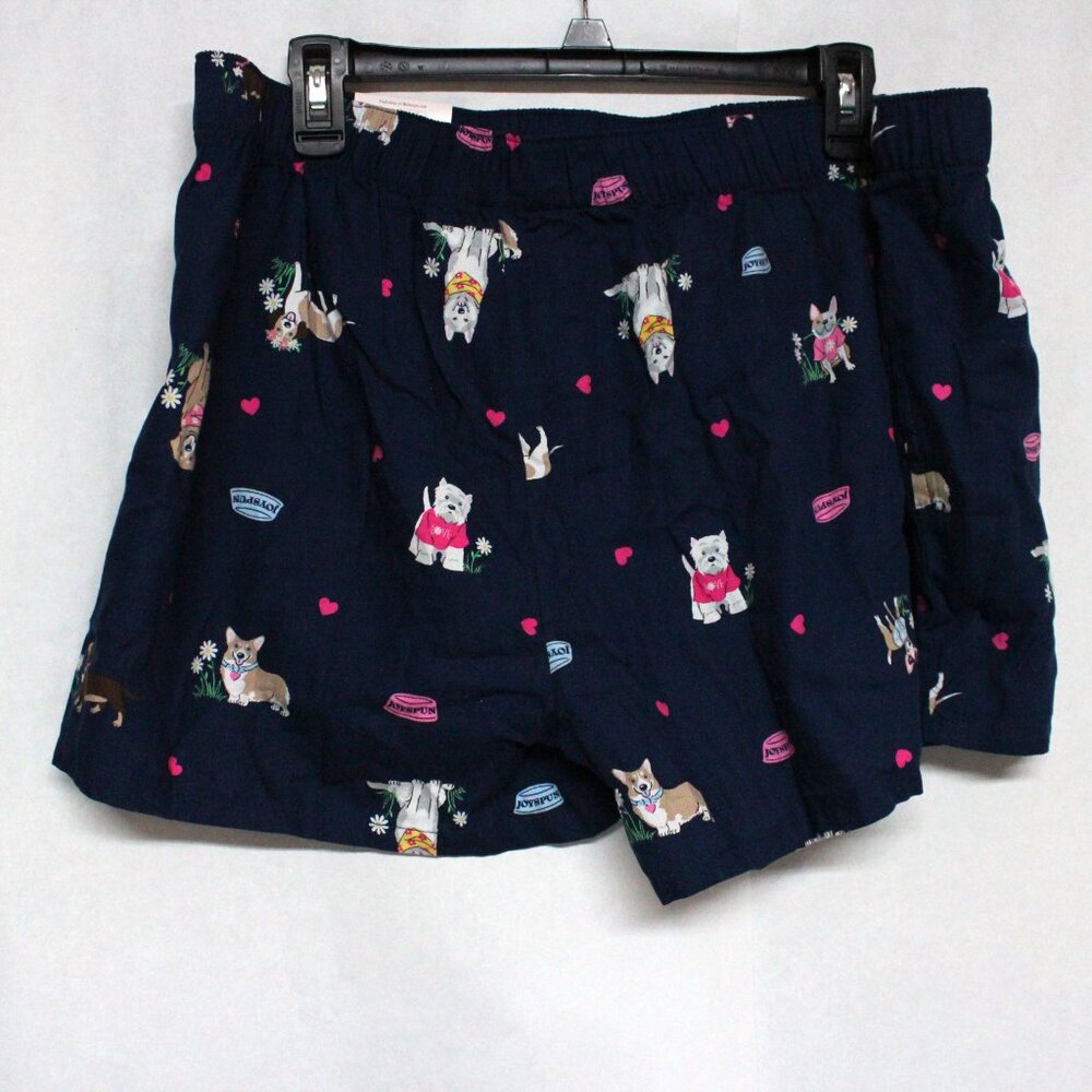 NWT XL 16-18 Women's Joyspun Woven Nautical Navy Sleep Short With Pockets - Picture 2 of 11